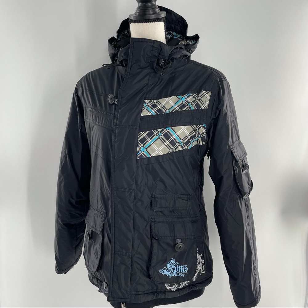 Sims Black Plaid Ski and Boarding Jacket M
